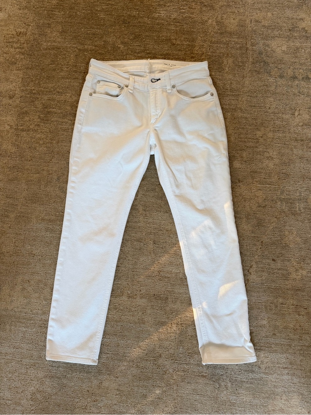 rag & bone White Straight Leg Jeans
